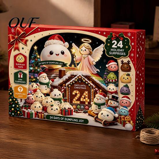 Christmas Advent Calendar Squeeze 2026, 24 Days Mini Dumpling Stocking Stuffer for Adults Figures Countdown Calendar, Stress Relief Sensory Toys Kids