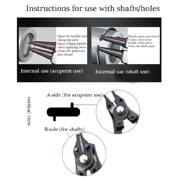 Плоскогубцы 4 в 1 для стопорных колец внутренние внешние плоскогубцы для стопорных колец прямые плоскогубцы для стопорных колец для снятия стопорных колец