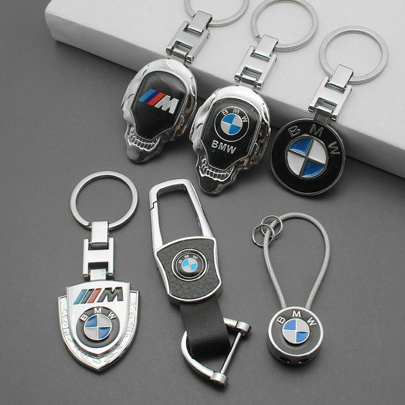 1Pcs Metal/Leather Keychain Hand-Woven Key Rope Key Ring Auto Emblem Accessories For BMW E90 E91 E92 E93 E60 E61 F10 F07 E63 E64 gsrm90