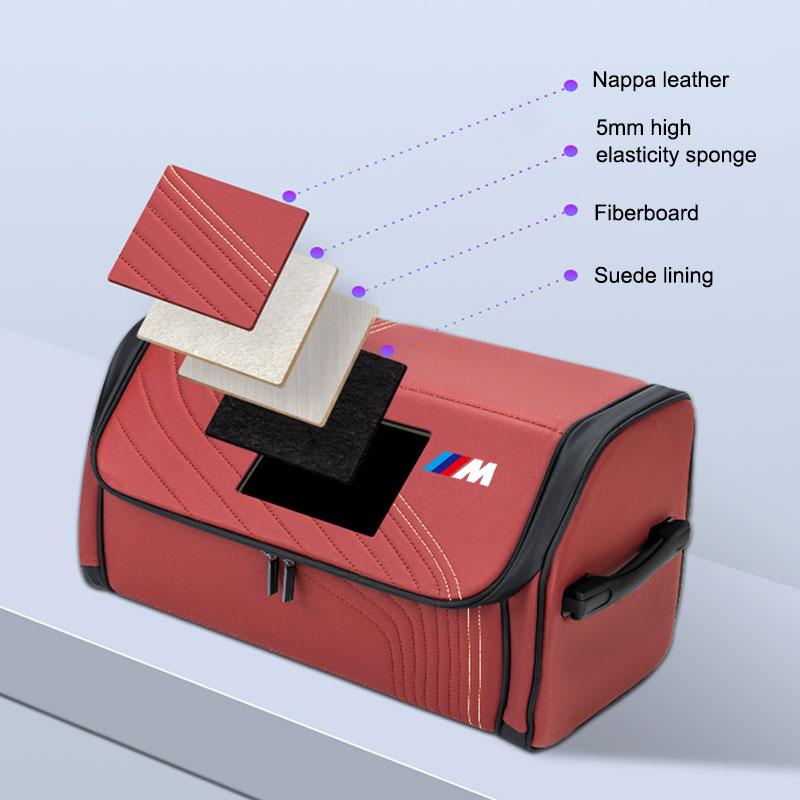 CMU2 For BMW M M3 M4 M5 M6 E34 E36 E46 E60 Z4 E90 E84 F10 X1X3 X5 Car Trunk Organizer Storage Box Large Capacity Folding Leather Box