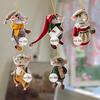 1/5Pcs Mouse Family Hanging Ornament Home Indoor Christmas Tree Car Rearview Mirror 2D Flat Acrylic Cartoon Rat Animal Hanging Decoration