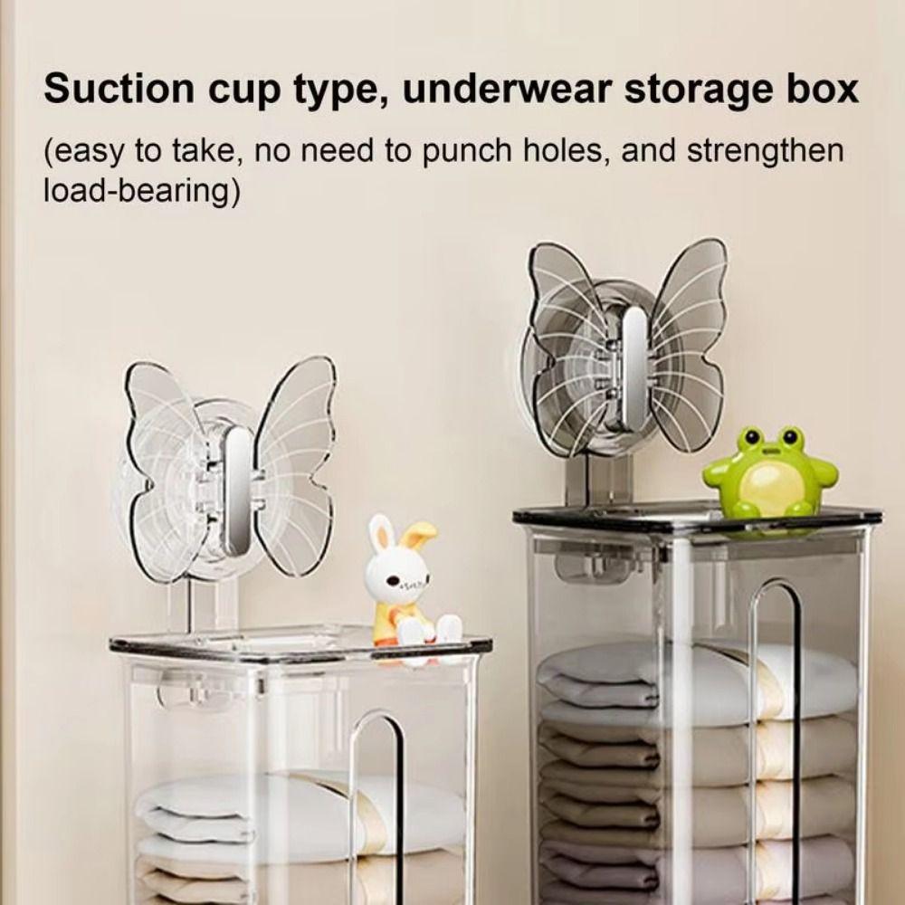 Wall-Mounted Hanging Panties Dispenser Suction Cup Clear Socks Organizer  Bathroom