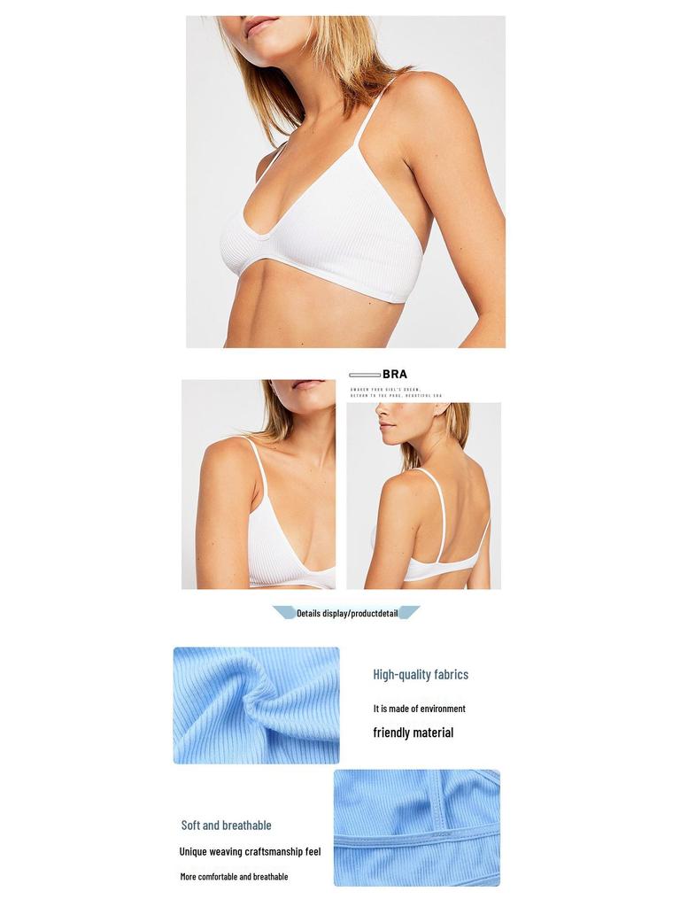 Женский бесшовный эластичный хлопковый бюстгальтер с V-образным вырезом