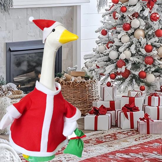 Рождественский наряд для 23-дюймовой статуи гуся для крыльца, набор одежды и шляпы Санта-Клауса и эльфа для декора газона, патио, двора