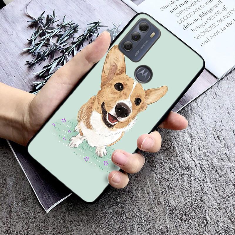Чехол для телефона с собакой такса корги для Motorola Moto E32 E20 E40 G22 G52 G20 G30 G100 G60 G50 G10 GPure GStylus G9 One Action Macro