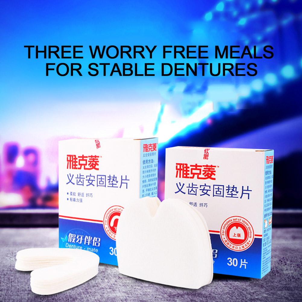 Y-Kelin Denture Adhesive Cushion 30 Pads /Pack Natural Strong Hold 30 Pads ay All Comfort Cushions Strong Strip