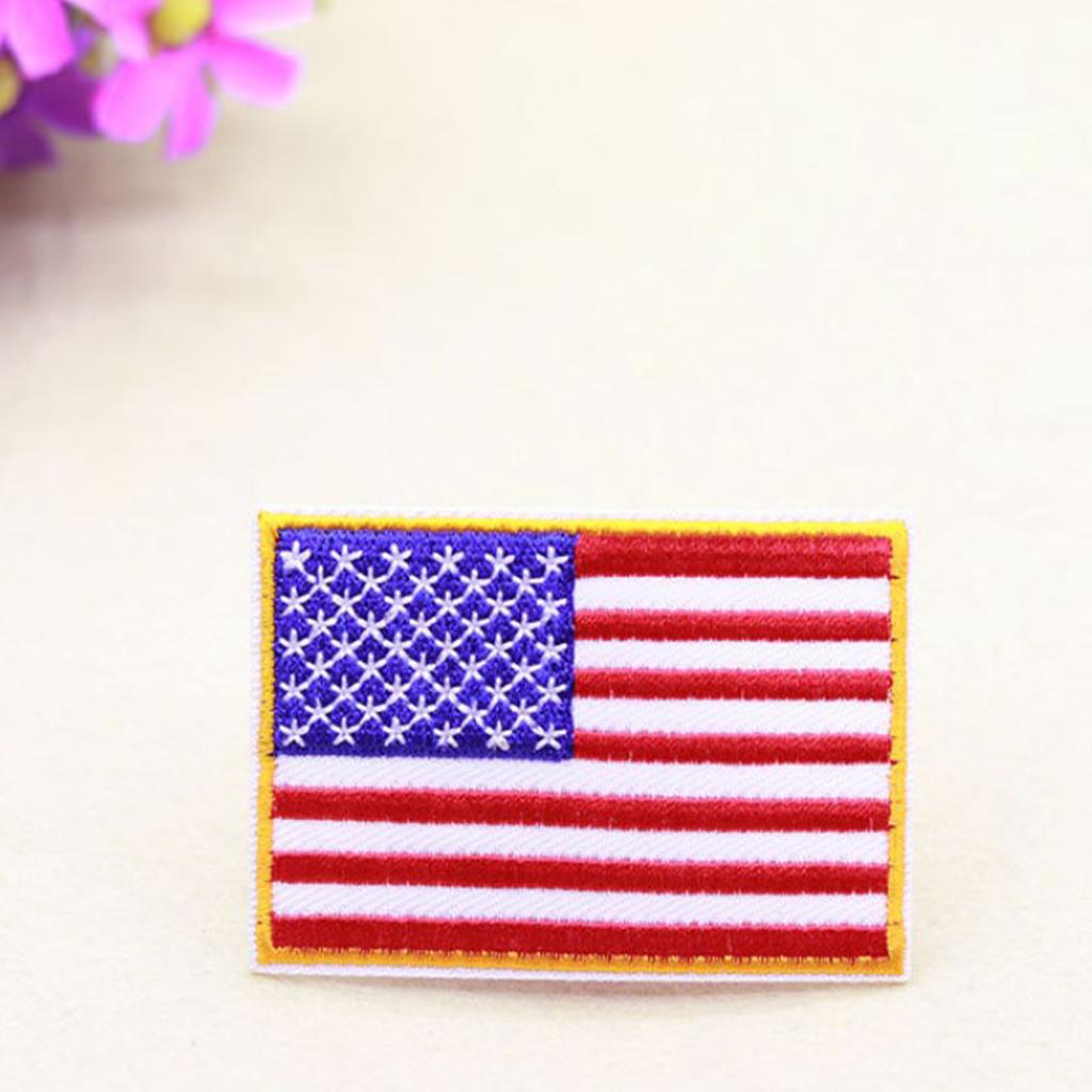 Embroidered Patches American Flag Iron On Patches for Jackets Shirts Hats Pants Decoration