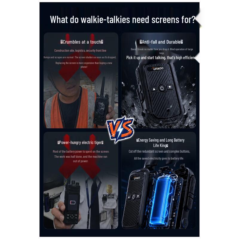 UNIKOO Max Long Range Digital Walkie-Talkie (Twin Pack) (CN version)