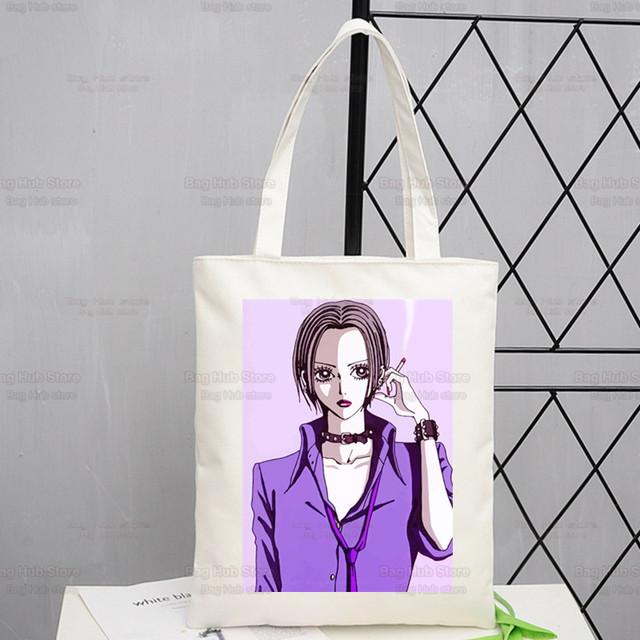 Нана Осаки Аниме Женская посылка Холст Сумка Манга Комацу Нана Сумки Сумки на плечо Повседневная сумка с черными камнями для покупок Сумка для девочек