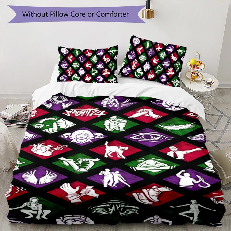 Dead by Daylight 3pcs Bedding Set Duvet Cover Closure Includes 1 Duvet Cover & 2 Pillowcases for All Seasons Bedroom Home Dorm Decor