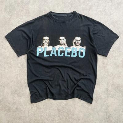 Винтажная черная хлопковая футболка Placebo Band Унисекс Концертная S-5XL SN575 Унисекс Футболка