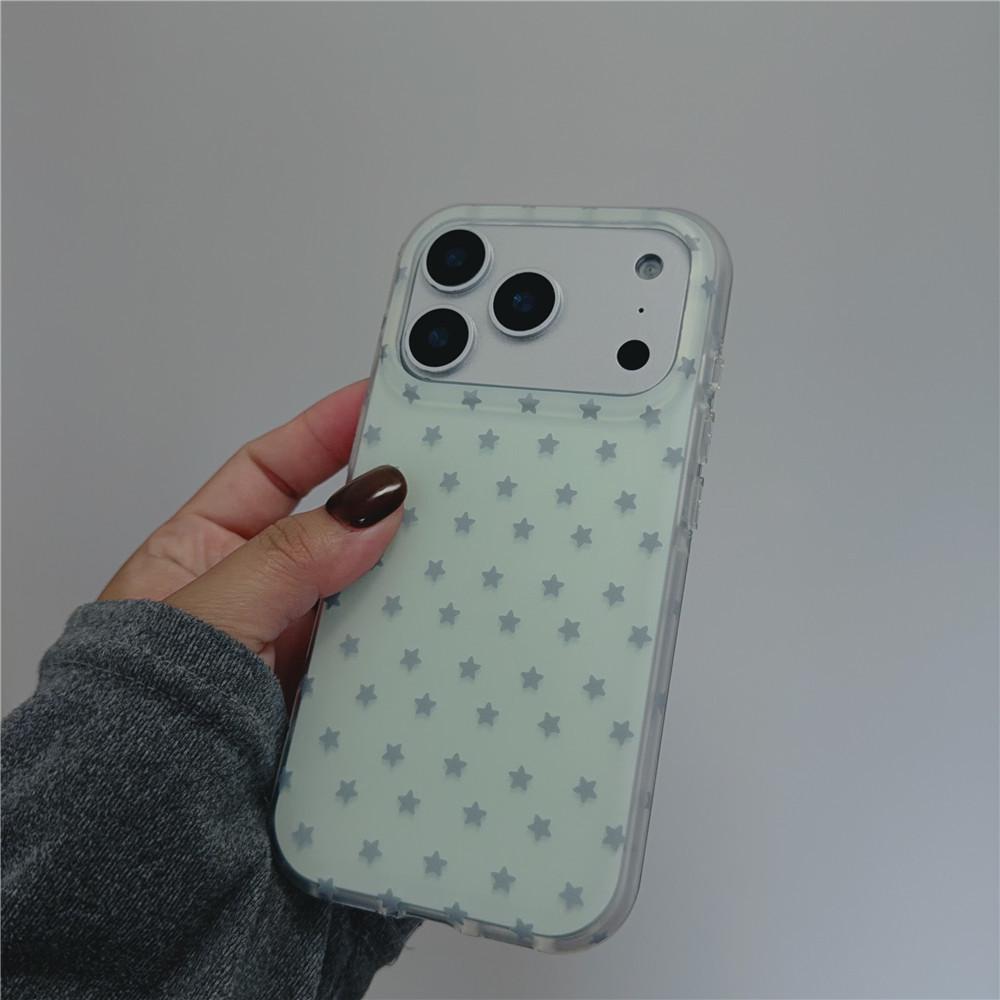 Корейский стиль Ins Звездный матовый чехол для iPhone 17 Pro/16PM/15 Pro - Женская модель