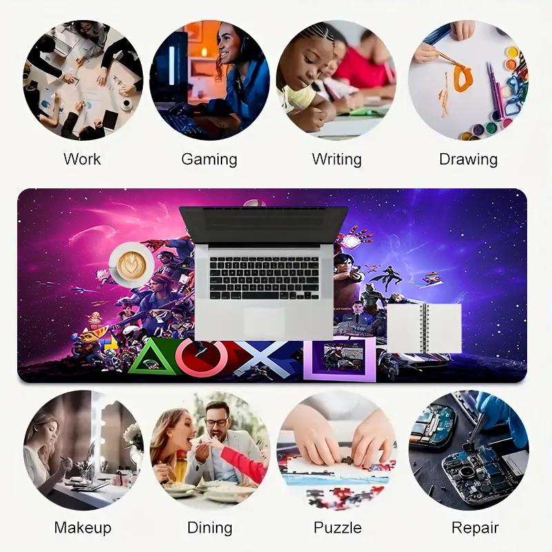 1Pc Space Adventure Heroes Gaming Mouse Pad Keyboard Desk Mat Non-slip Rubber Lock Edge Waterproof Computer Mousepad for Office Home Decor S1751