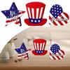 4Th Of July Patriotic Table Sign Patriotic Table Decor Rustic Memorial Strip Sign Desktop US Flag Pattern Centerpieces For