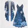 Комплектное платье-пальто с 3D-принтом снежинок на День святого Валентина, эксцентричный классический принт в виде тотема, подходит для различных модных стилей.