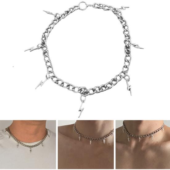 Chain Necklace Pendant Chain Electroplating Anti-Rust All Match Dress Up Unisex Simple Chain Necklace