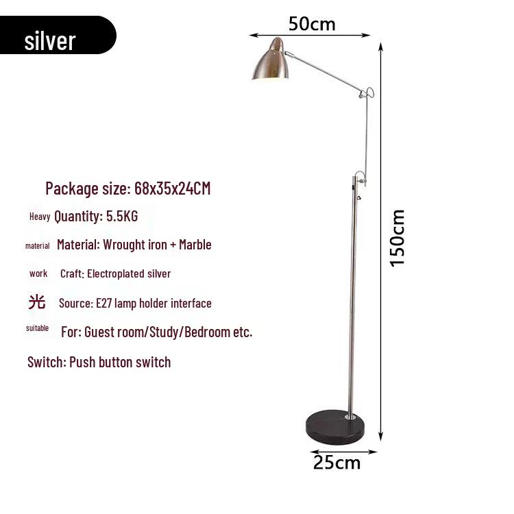 Premium Long Arm Desk Lamp - Minimalist Eye-Protection Office & Reading Floor Light