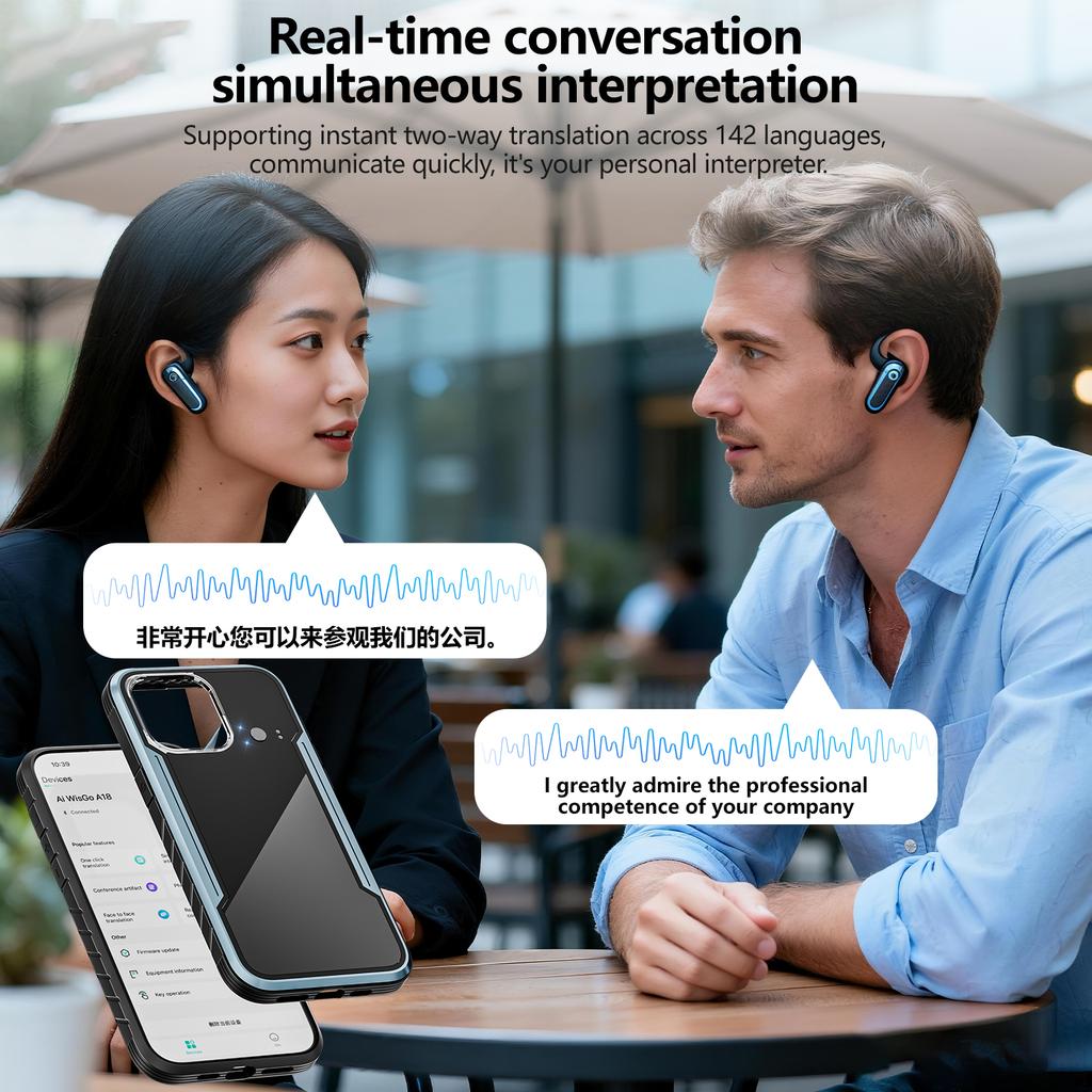 Mobile App Translator Supporting 140+ Languages AI Smart Translator Phone Armor Case Compatible for iPhone Samsung