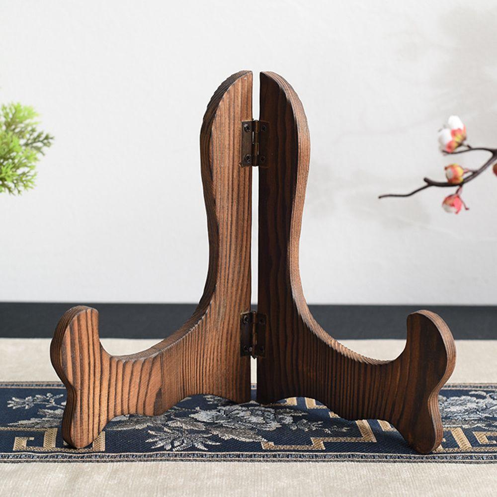 Retro Home Decor Porcelain Plate Display Foldable Storage Rack Easel Decorative Rack Display Stand