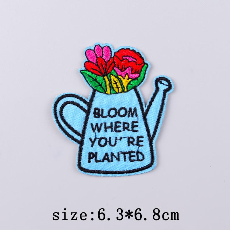 Mushroom Patch Iron On Patches For Clothing Thermoadhesive Patches On Clothes Natural Cartoon Embroidery Patch For Clothes Badge