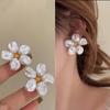 Luxury Retro Baroque Pearl Flower Earrings for Women