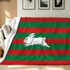 Rabbitohs Print Flannel Blanket High Quality Warm Comfortable Cover for All Seasons Perfect for Gifts Home Decor