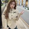 Intellectual Korean Casual Knitwear Shawl & Sweater Set for Spring and Autumn