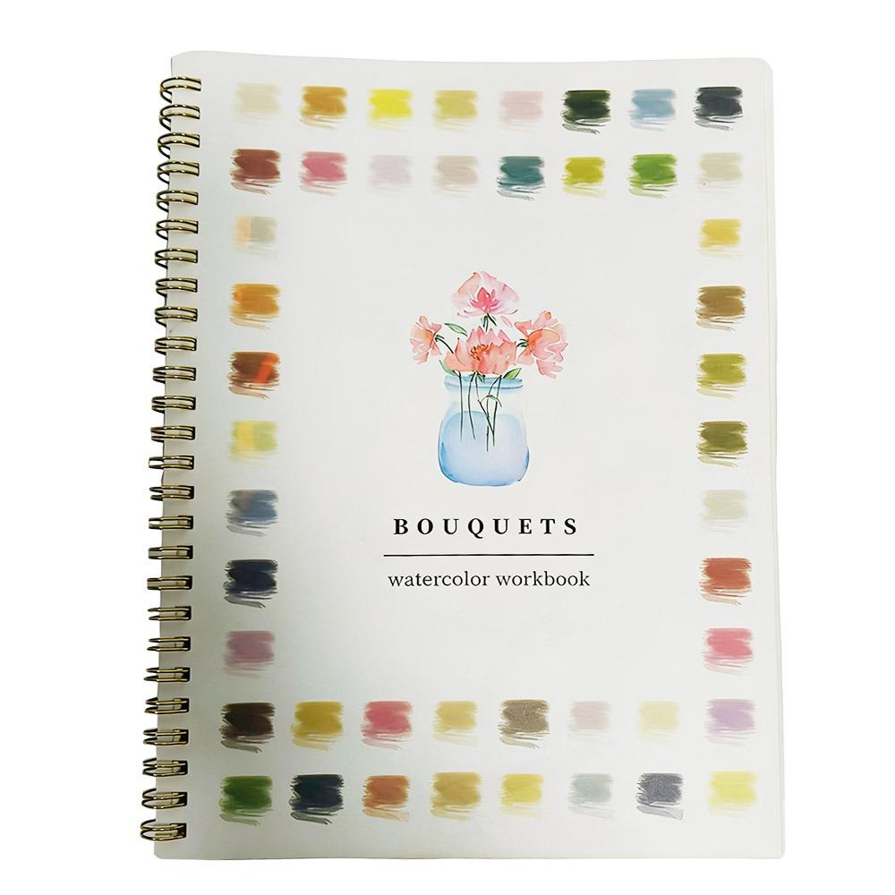 Дружелюбный к новичкам акварельный рабочая тетрадь Сделай сам Руководство по изучению искусства Акварельные рабочие тетради Раскраска Художественные принадлежности для рисования