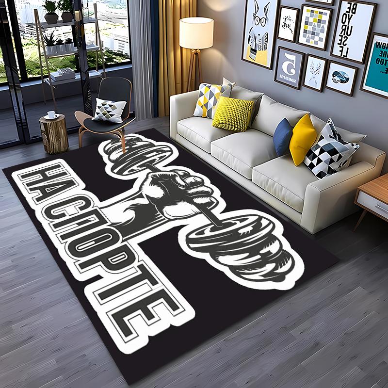 Ковры с 3D-печатью на тему GYM для дома, гостиной, детской спальни, дивана, придверный коврик, кухонные напольные коврики, противоскользящий декор