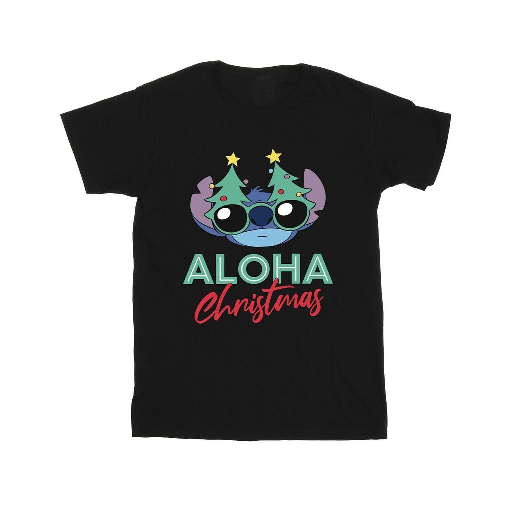 Disney Mens Lilo And Stitch Christmas Tree Shades T-Shirt