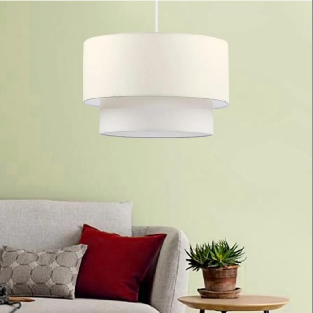 Торт Одиночный подвесной светильник Люстра Кремовая ткань Спальня Гостиная Зал Люстра