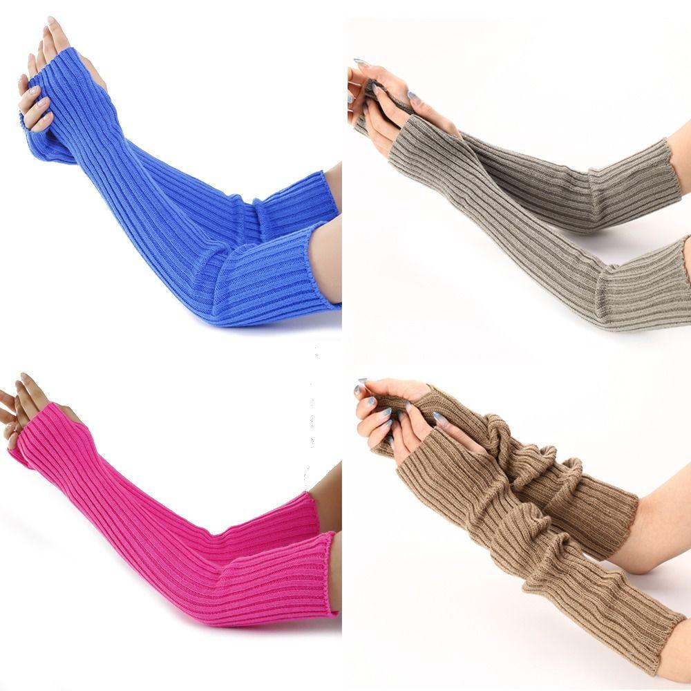 False Sleeves Long Wrist Gloves Arm Warmers Elbow Mittens Japanese Knitted Gloves  Girl Boys