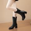 Leather Women's Half High Boots Autumn Winter Elegant Heeled Ladies Mid Calf Shoes 2025 Novelty Gothic New In Boot On Promotion