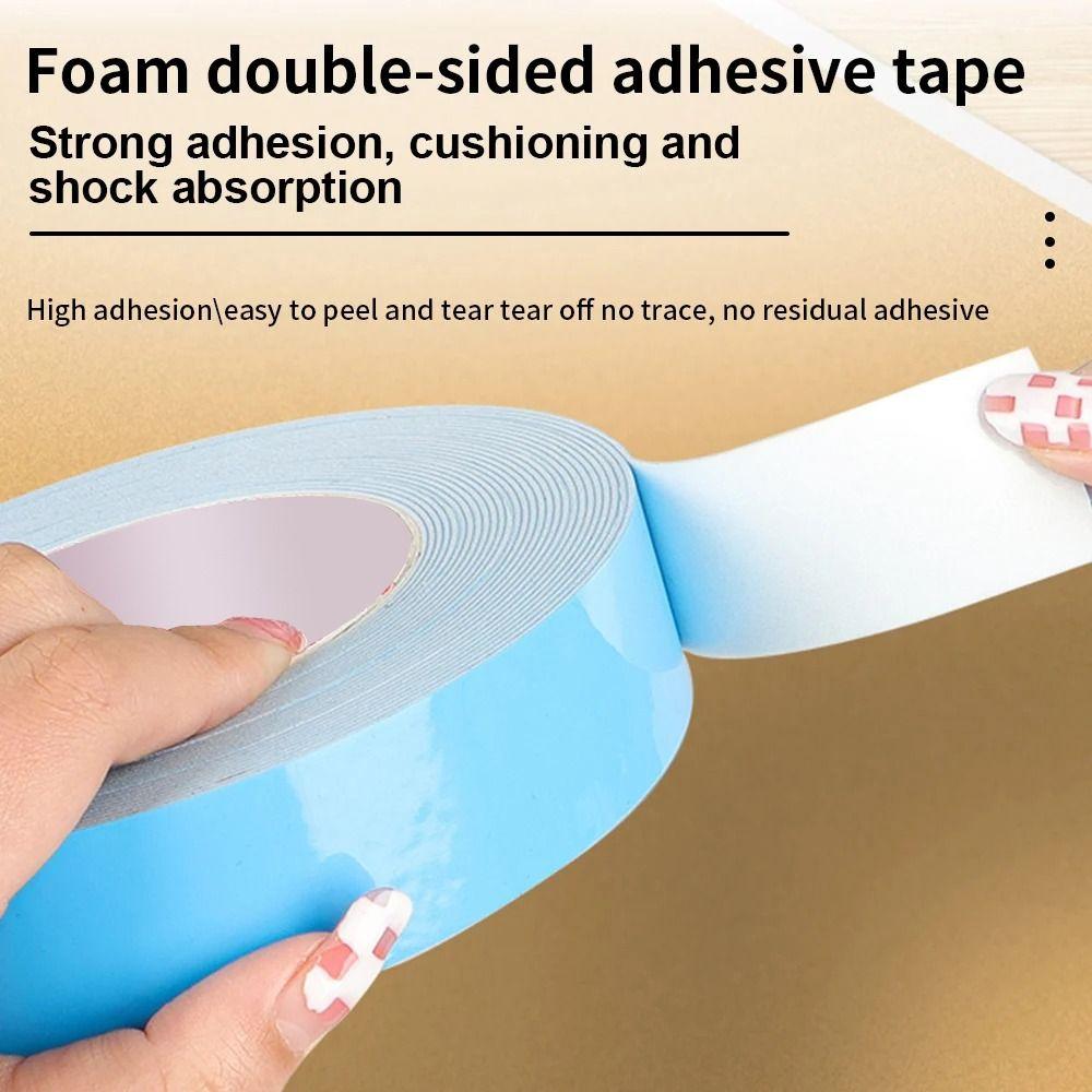 10 метров/рулон Синяя пленка Белая двусторонняя лента Сильные самоклеящиеся фиксированные наклеенные ленты