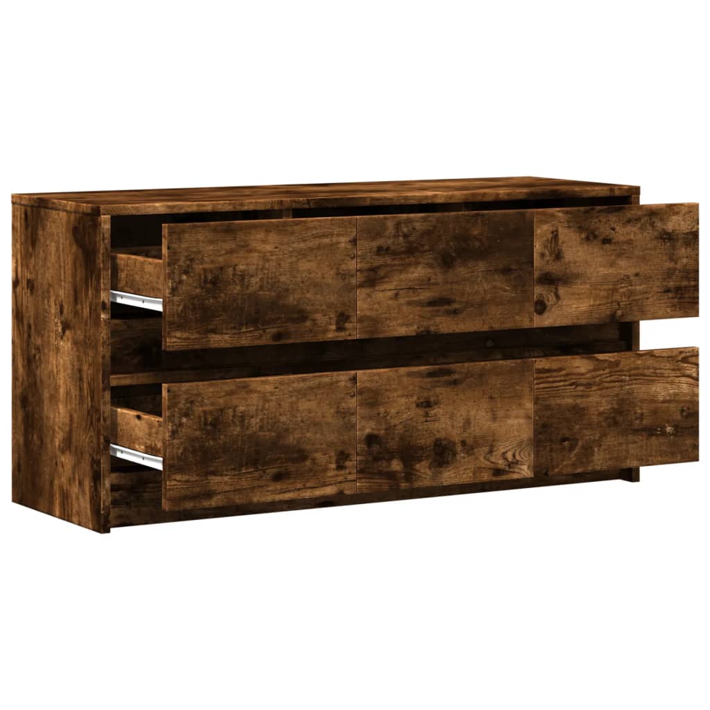 TV Cabinet with LED Lighting Smoked Oak Finish 100 x 34 x 50 cm