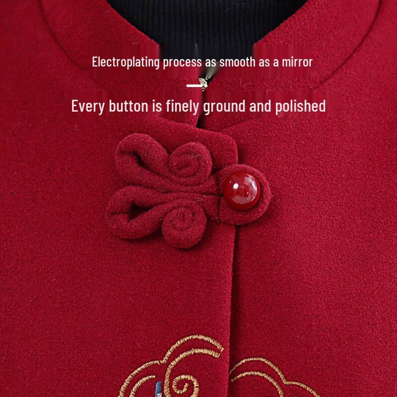 Grandma's Autumn Woolen Tang Suit Jacket