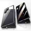 Для Samsung Galaxy S24 S21 S22 S23 Ultra Чехол Металлический Магнитный Полный объемный звук на 360° с экраном Защитная крышка для камеры из закаленного стекла