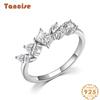 Tancise Classic 925 Sterling Silver  Zircon Ring Ladies Jewelry Wedding Promise Party Gift