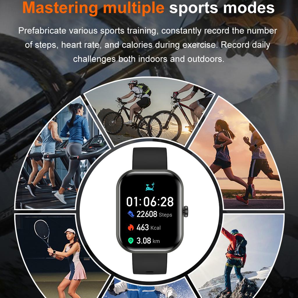 Новые умные спортивные часы с Bluetooth-звонками, мониторингом здоровья, водонепроницаемостью, погодой, push-уведомлениями, голосовым помощником для женщин, смарт-часы