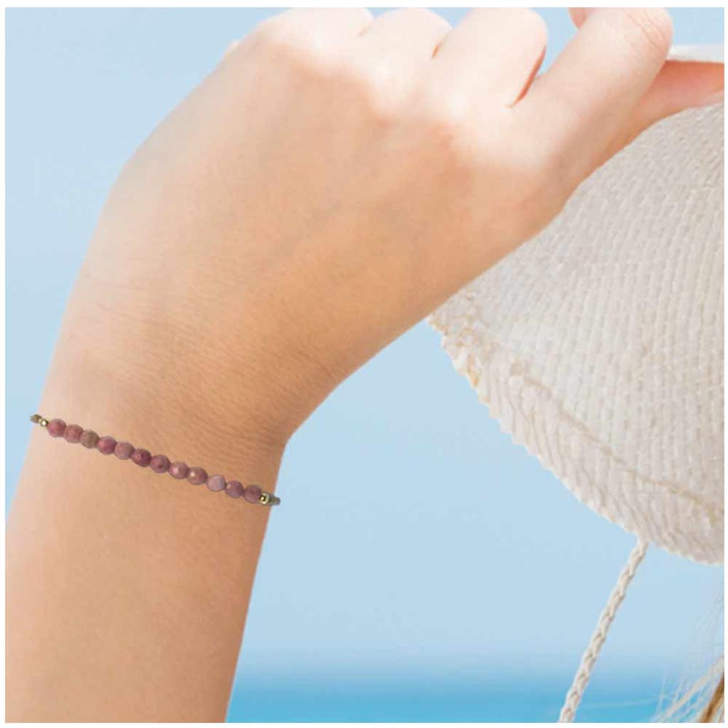 Les Trésors De Lily [R3075] - 'Mineralia' Rhodonite Designer Bracelet (tenderness) - 3 Mm