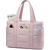 LOVEVOOK Tote Bag for Women, Large Puffer Work Tote Bag for 15.6 Inch Laptop, Lightweight Travel Tote with Zipper Gifts for Women