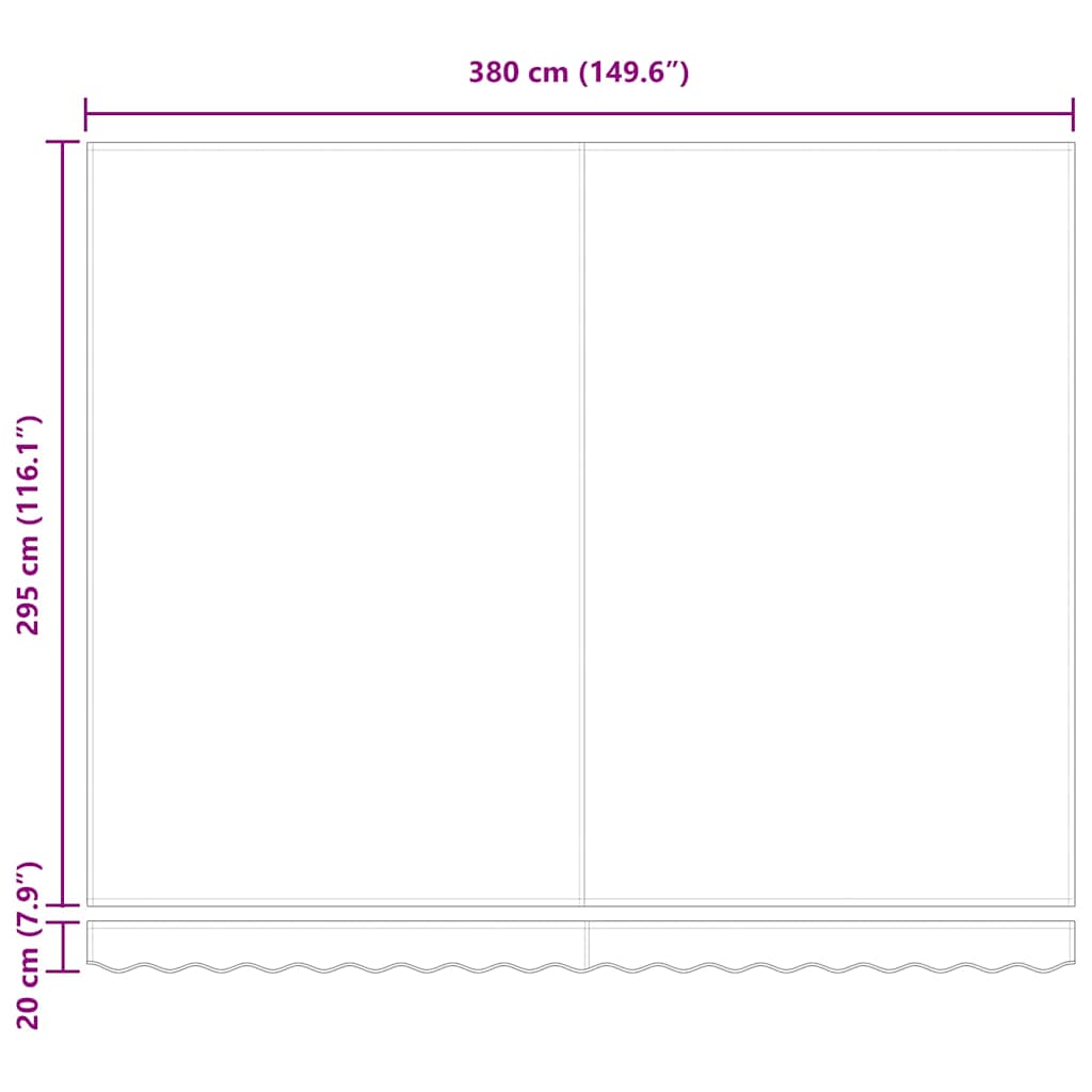 Retractable Awning Frame Blue and White 400 x 300 cm