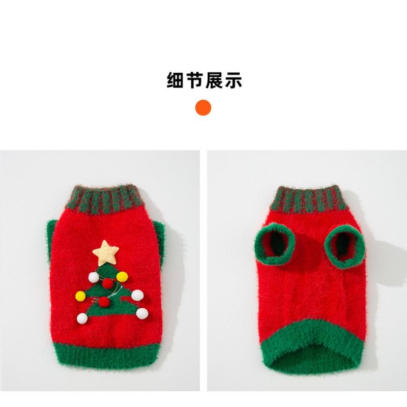 Faux Fur Christmas Pet Sweater Small To Medium Dogs Cats Winter Warm Hooded Pullover