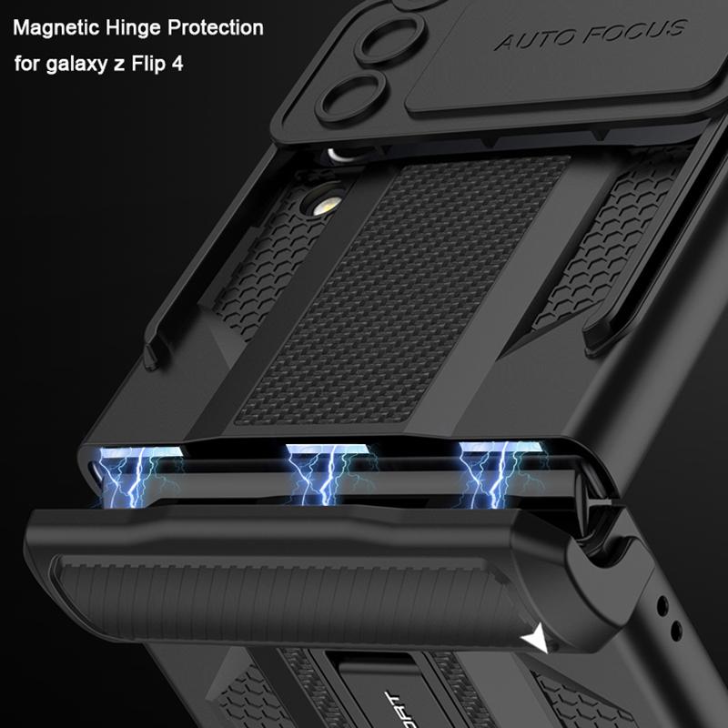 Магнитная шарнирная крышка объектива для Samsung Galaxy Z Flip 4 5g, чехол с кронштейном, жесткий противоударный защитный чехол для Samsung Z Flip4