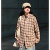 Рубашка с капюшоном в японском стиле в стиле ретро в клетку для мужчин с длинными рукавами, повседневная куртка для студентов на весну и осень, рубашка, пальто