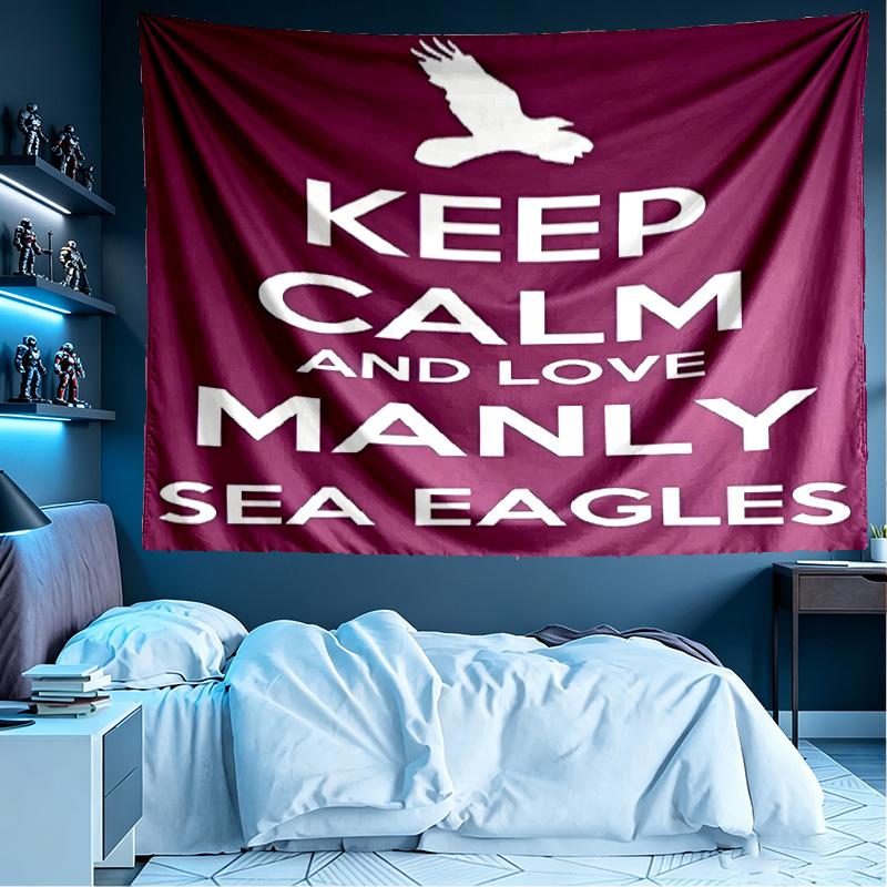 Manly Warringah Sea Eagles Print Tapestry, Lightweight Wall Hanging, for Bedroom, Dorm, Living Room, Home Art Decor, Birthday Christmas Gift for Frien