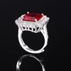 Red Corundum Zircon Ring Shiny AAA High-quality Boutique Jewelry To Attend Wedding Party Events Anniversary Gifts