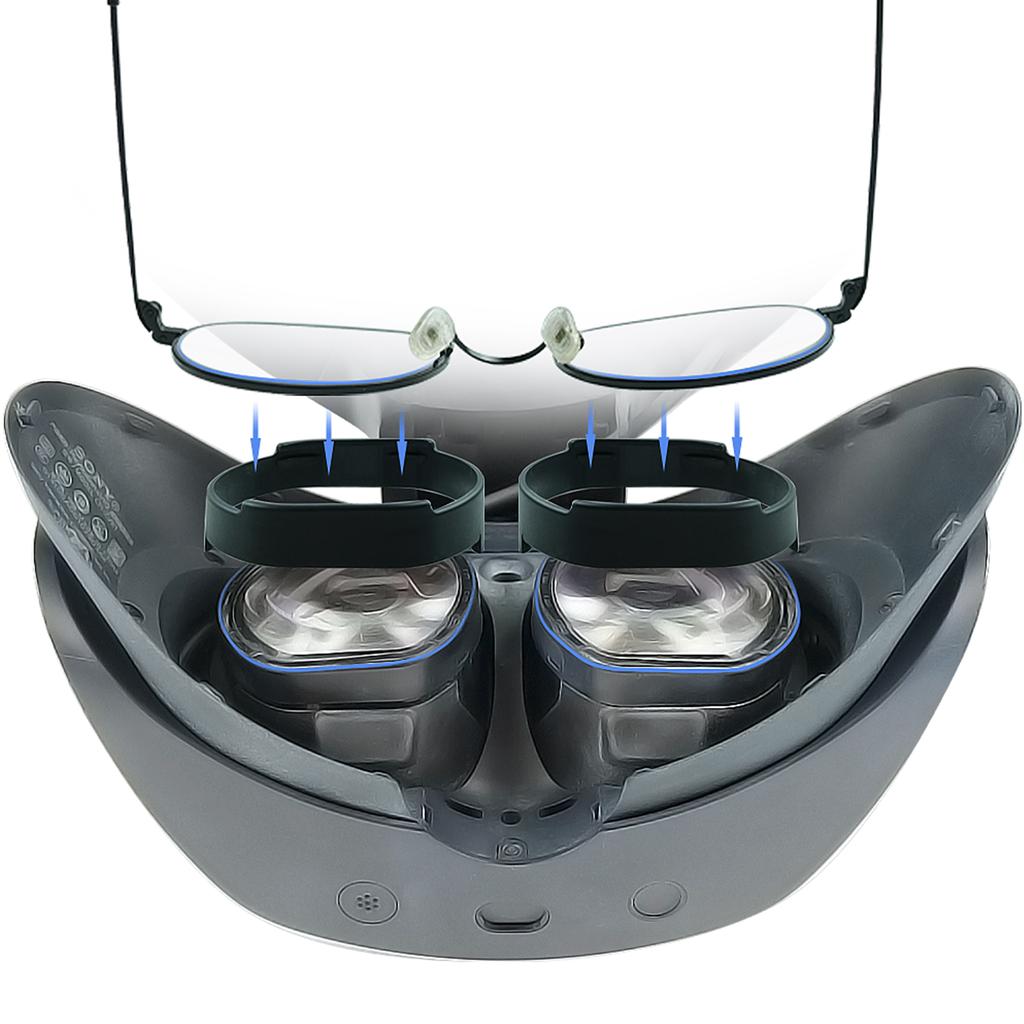 Lightweight Frame Lens Anti-Scratch Rings for PS VR2 Glasses Anti-Dirty Frame with Storage Bag Clean Cloth Replacement