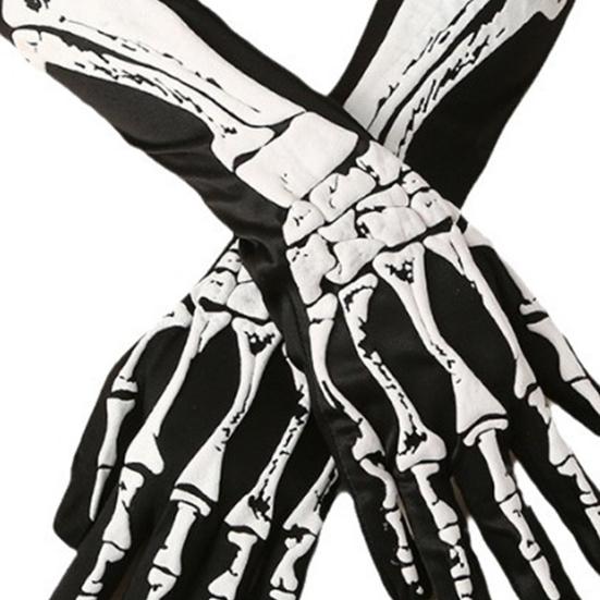 1 пара перчаток-скелетов на Хэллоуин, принт руки призрака, светящиеся в темноте, люминесцентные, контрастного цвета, с полными пальцами, ужасающие