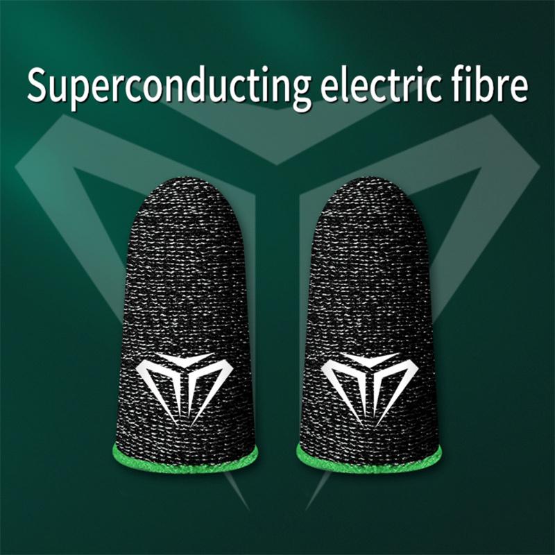 1 Pair Super Thin Gaming Finger Sleeve Game Controller Sweatproof Gloves Breathable Fingertips For Mobile Games Touch Screen Finger Cots Cover